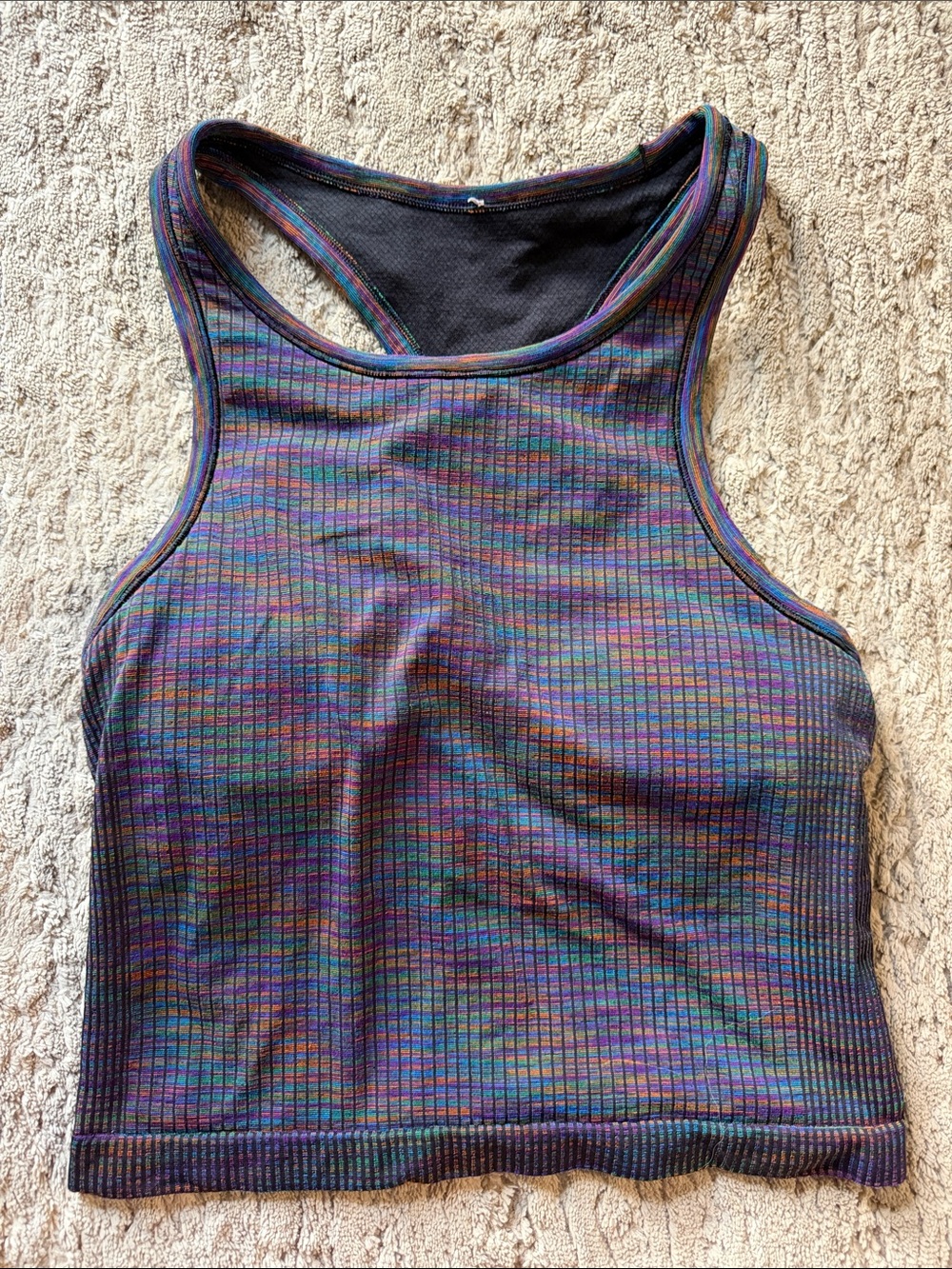 Lululemon Cool Racerback Tank | Space Dye Multicolor Purple Teal Orange - Picture 2 of 2
